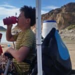 person drinking keto chow