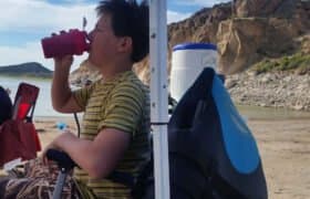 person drinking keto chow