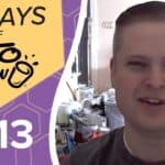 Video thumbnail showing a man's face and a graphic overlay. The overlay is yellow and purple, featuring the text 42 DAYS OF KETO CHOW and DAY 13.