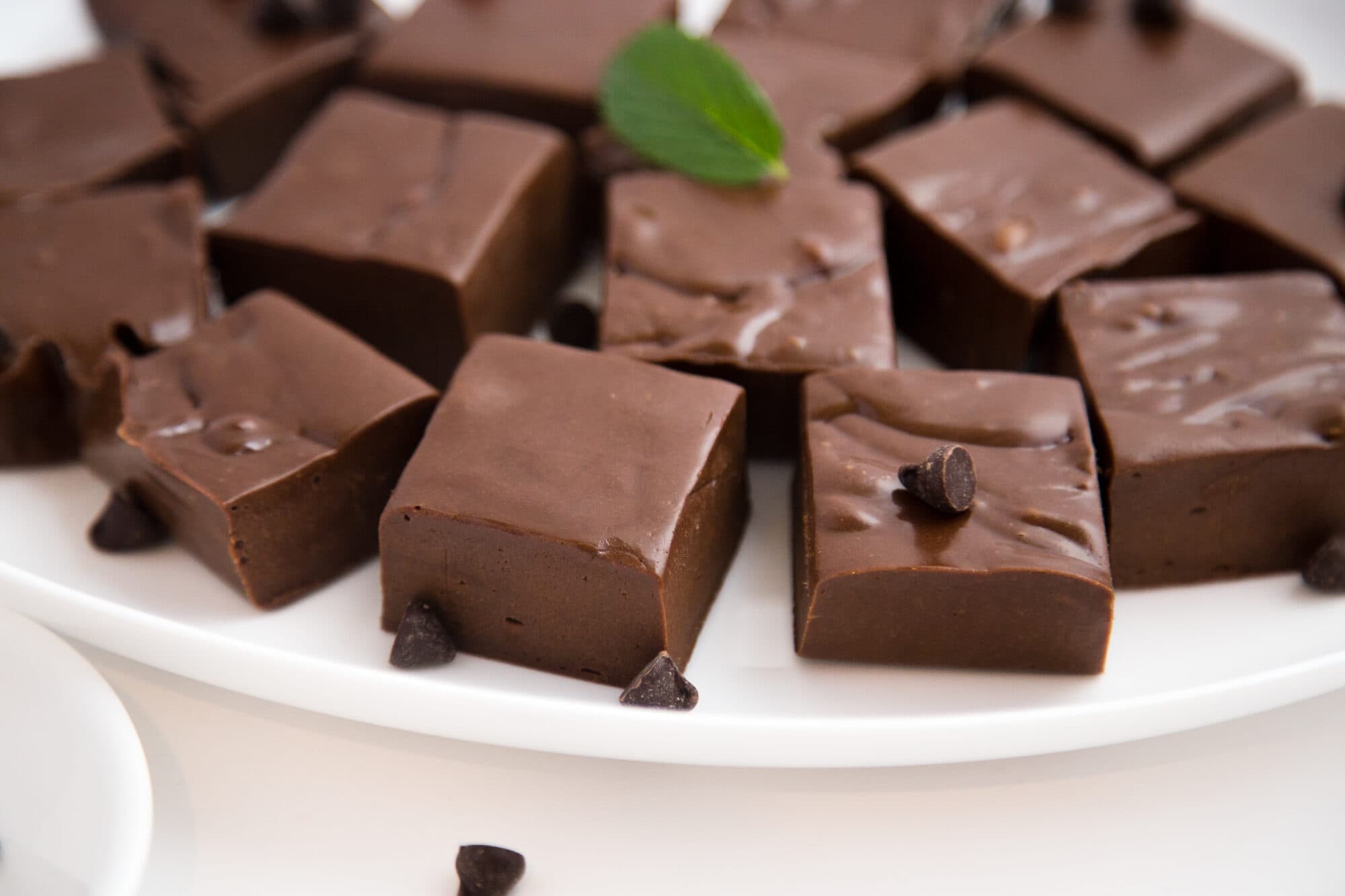 Close up - Chocolate Mint Soft Fudge.
