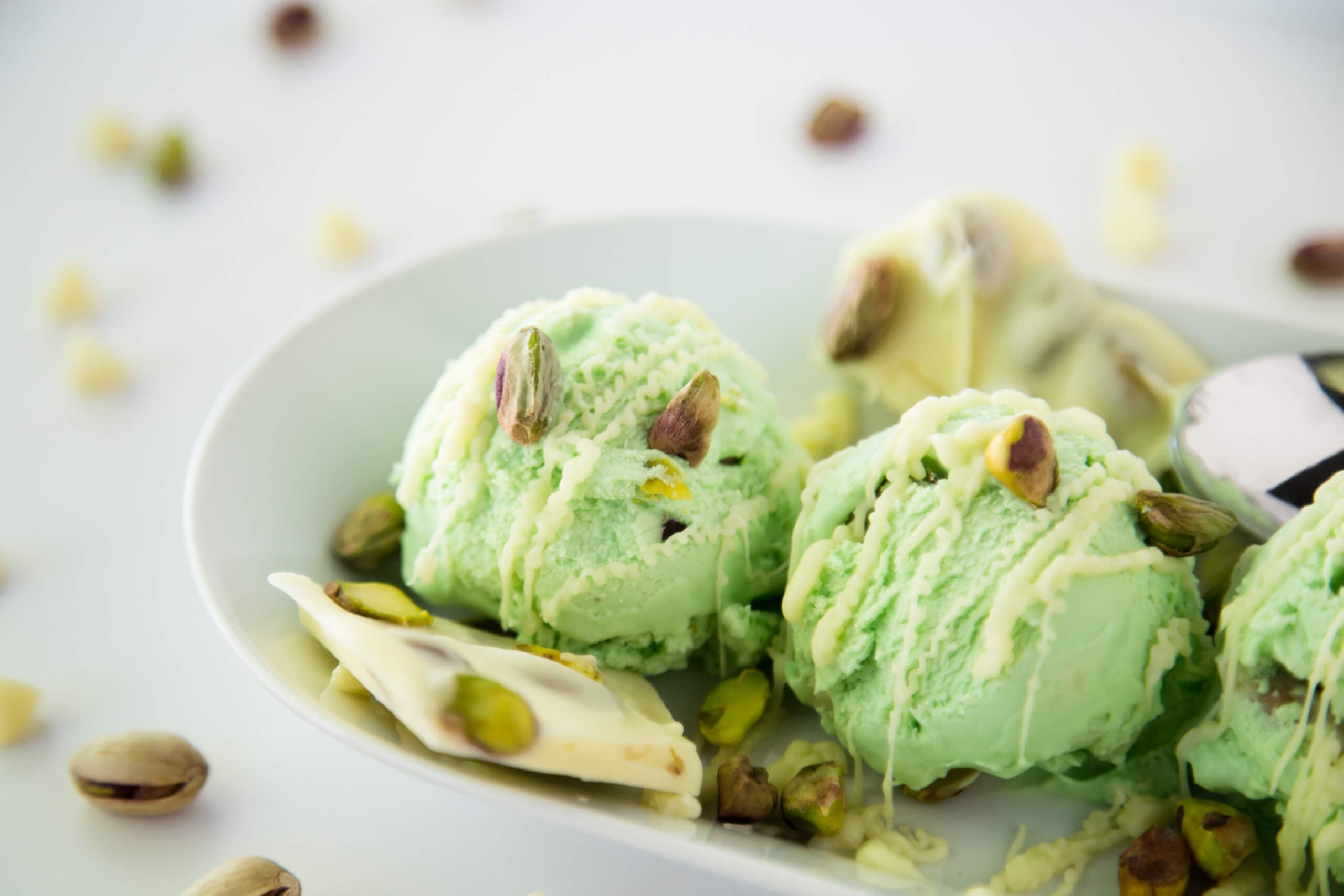 Pistachio White Chocolate Chunk Ice Cream