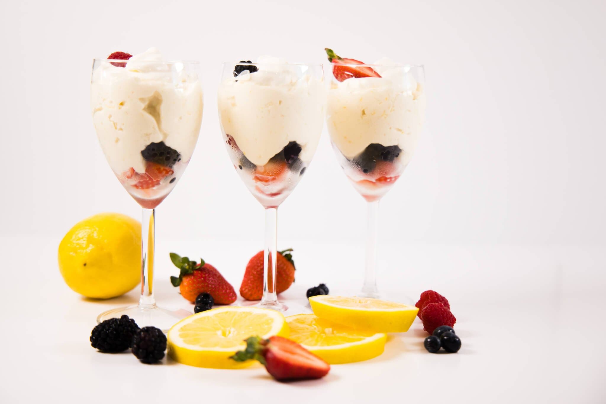 Lemon Chiffon Mousse &amp; Berry Cups