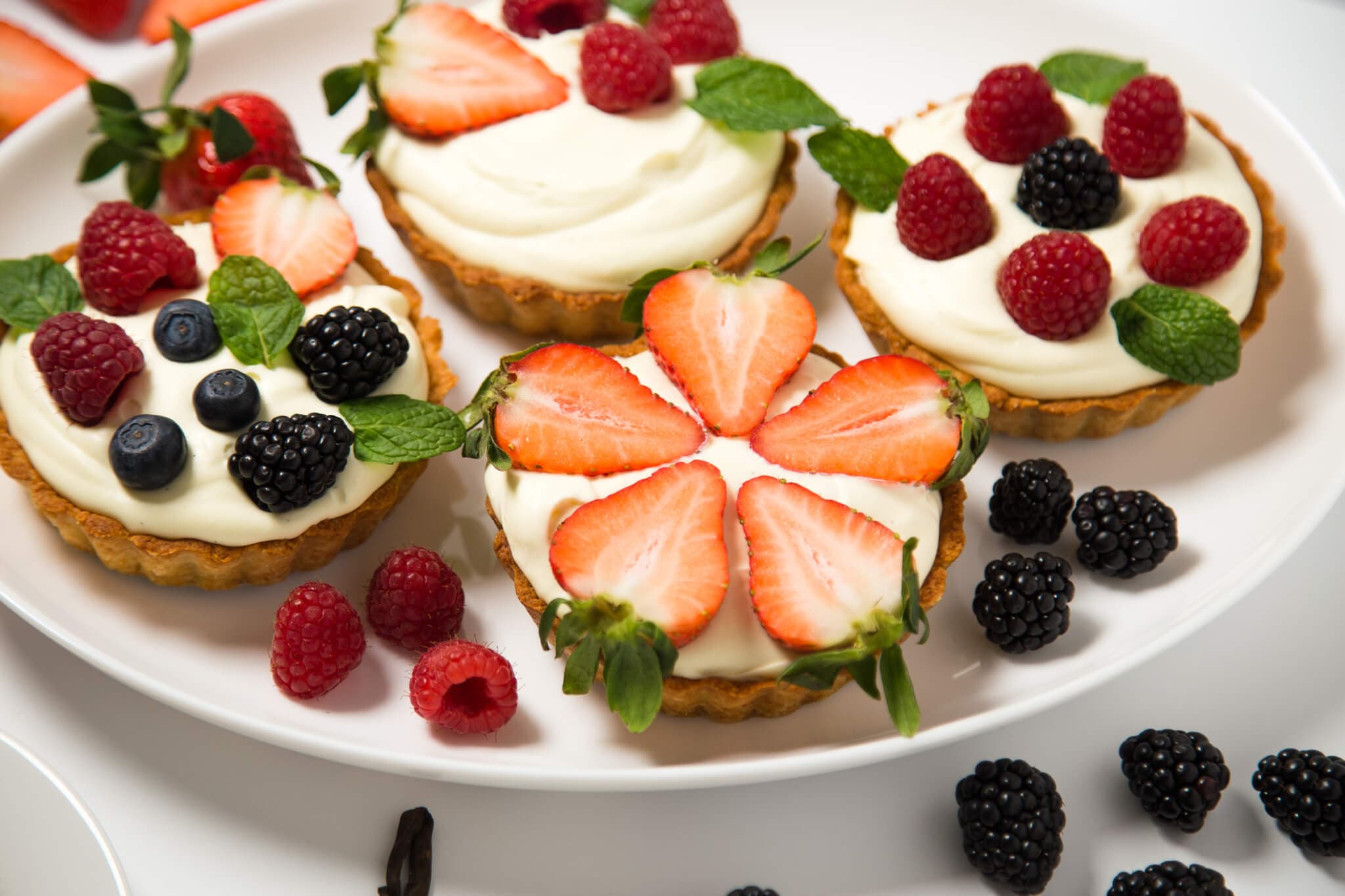 Vanilla Cream Tarts with Fresh Berries