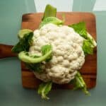 cauliflower on a cutting board