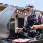 man grilling