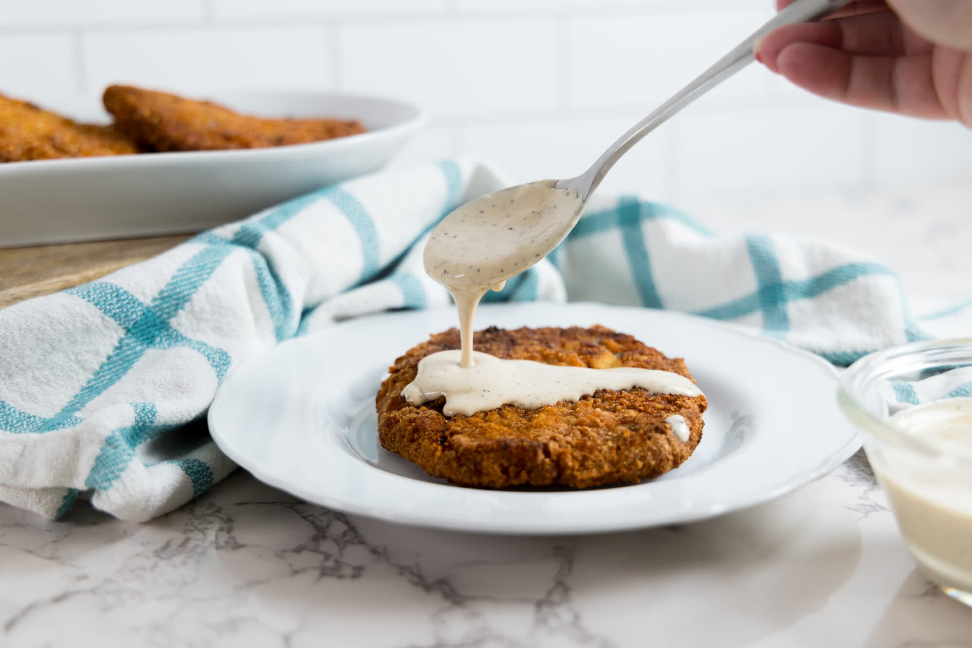 Keto Chicken Fried Steak with Cream Gravy