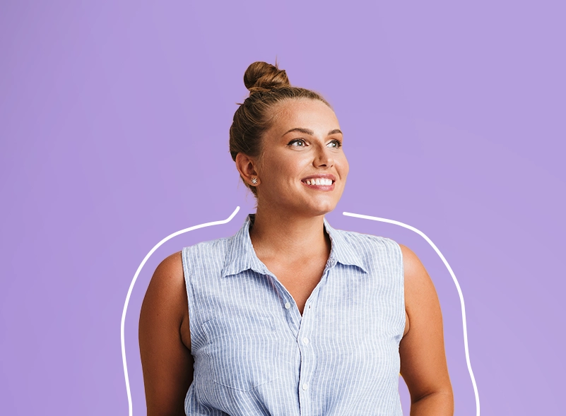 a woman smiling
