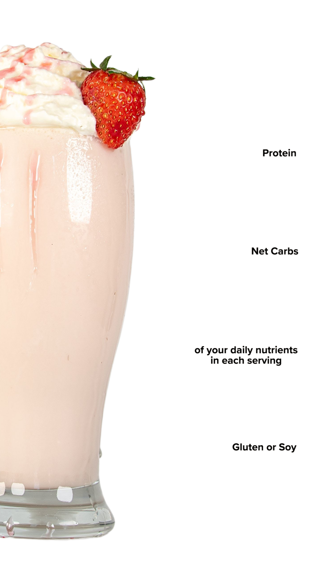 Keto Chow Strawberry shake with macro information