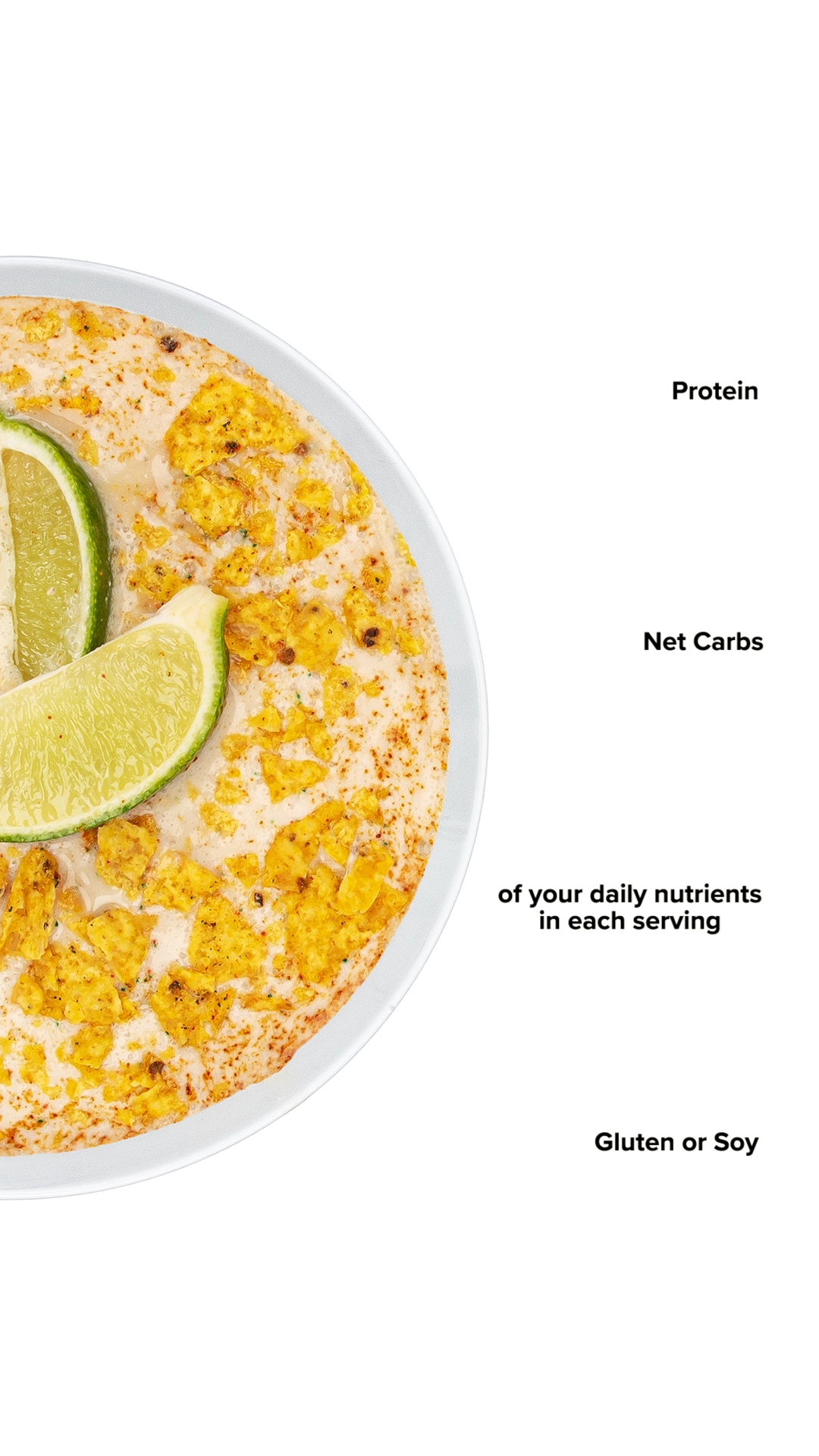 Keto Chow Spicy Taco Soup Base shake with macro information