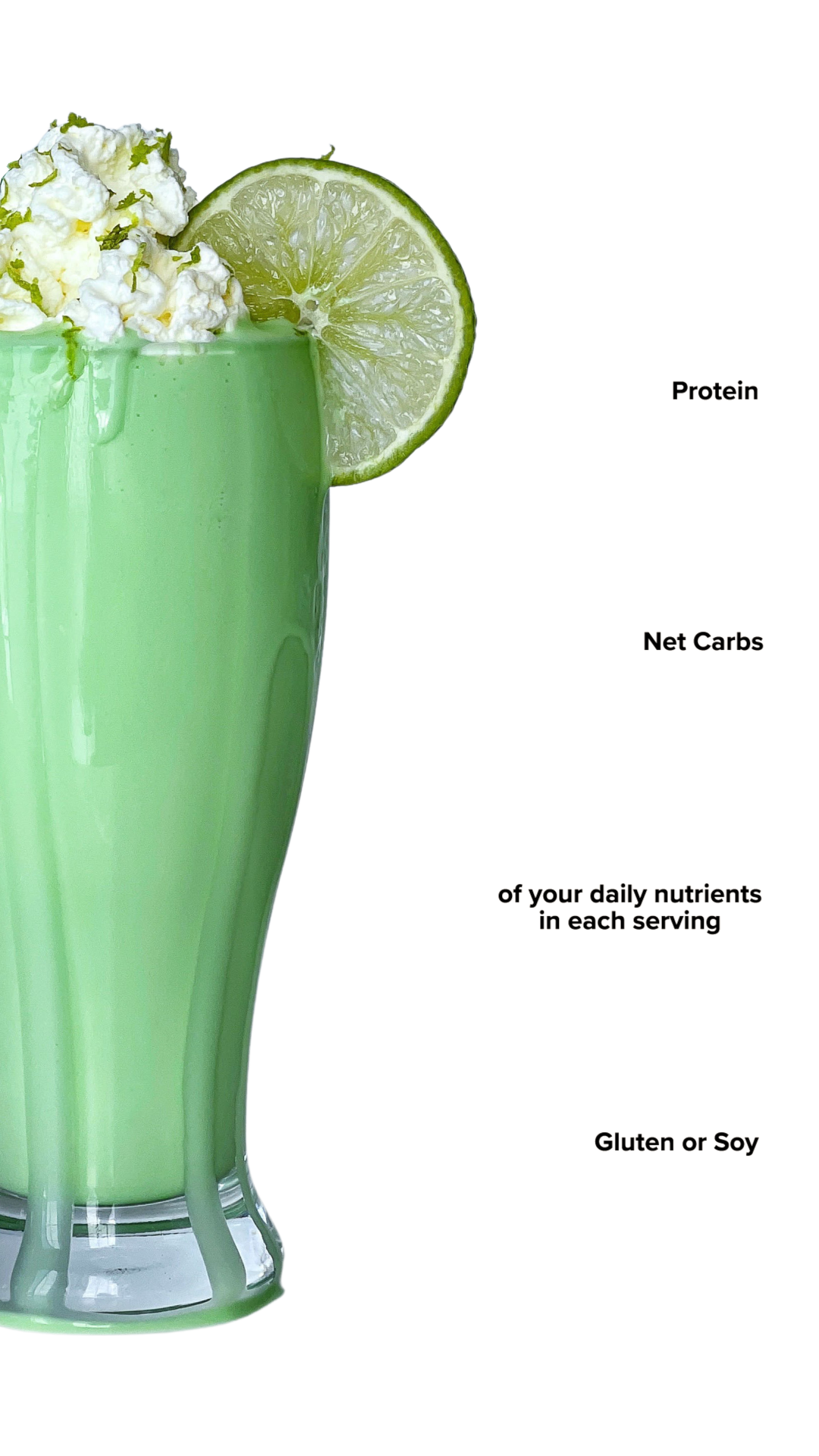 Keto Chow Key Lime shake with macro information