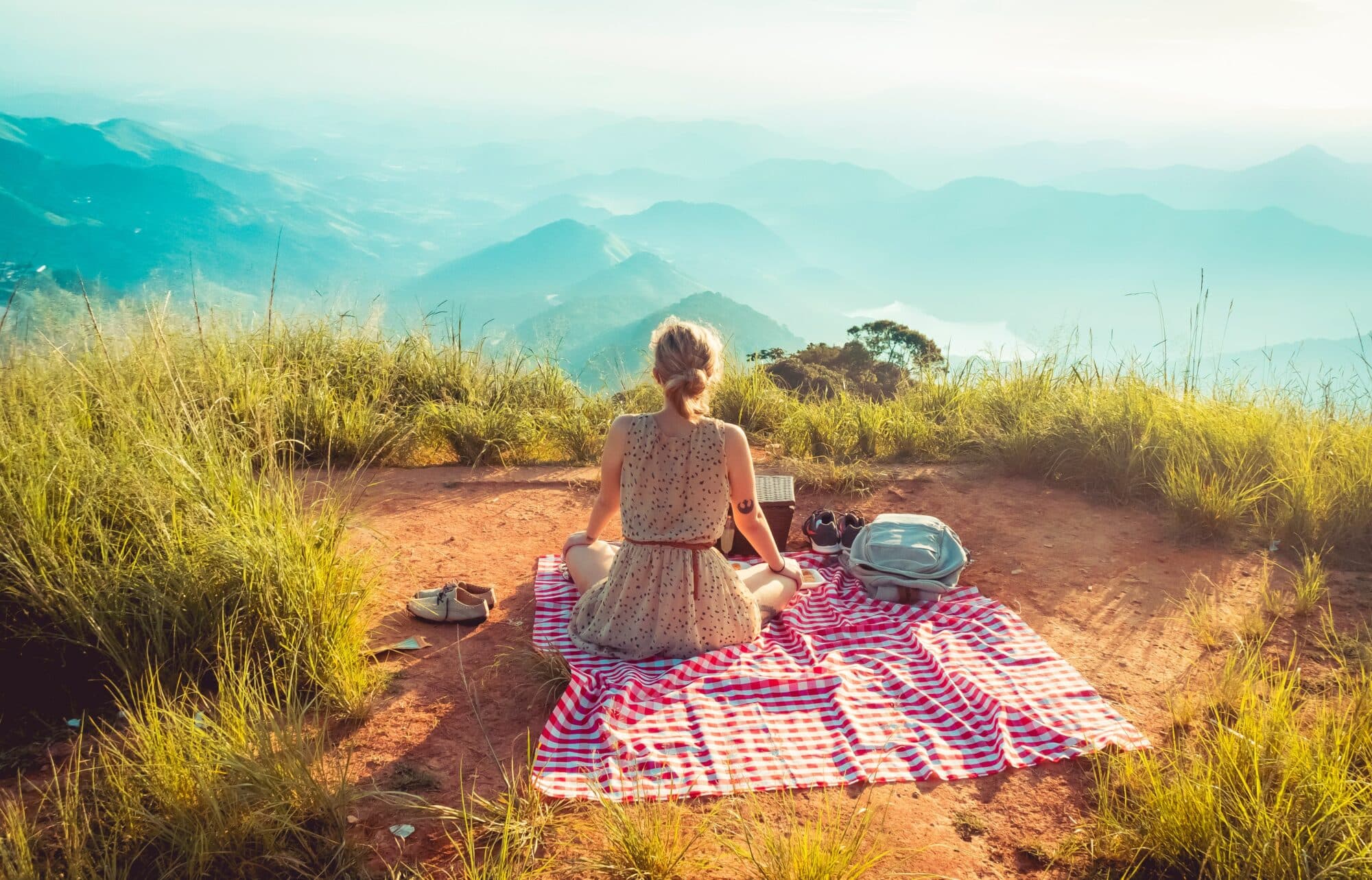 woman at picnic
