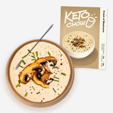 Cream of Mushroom Soup Keto Chow packet and bowl