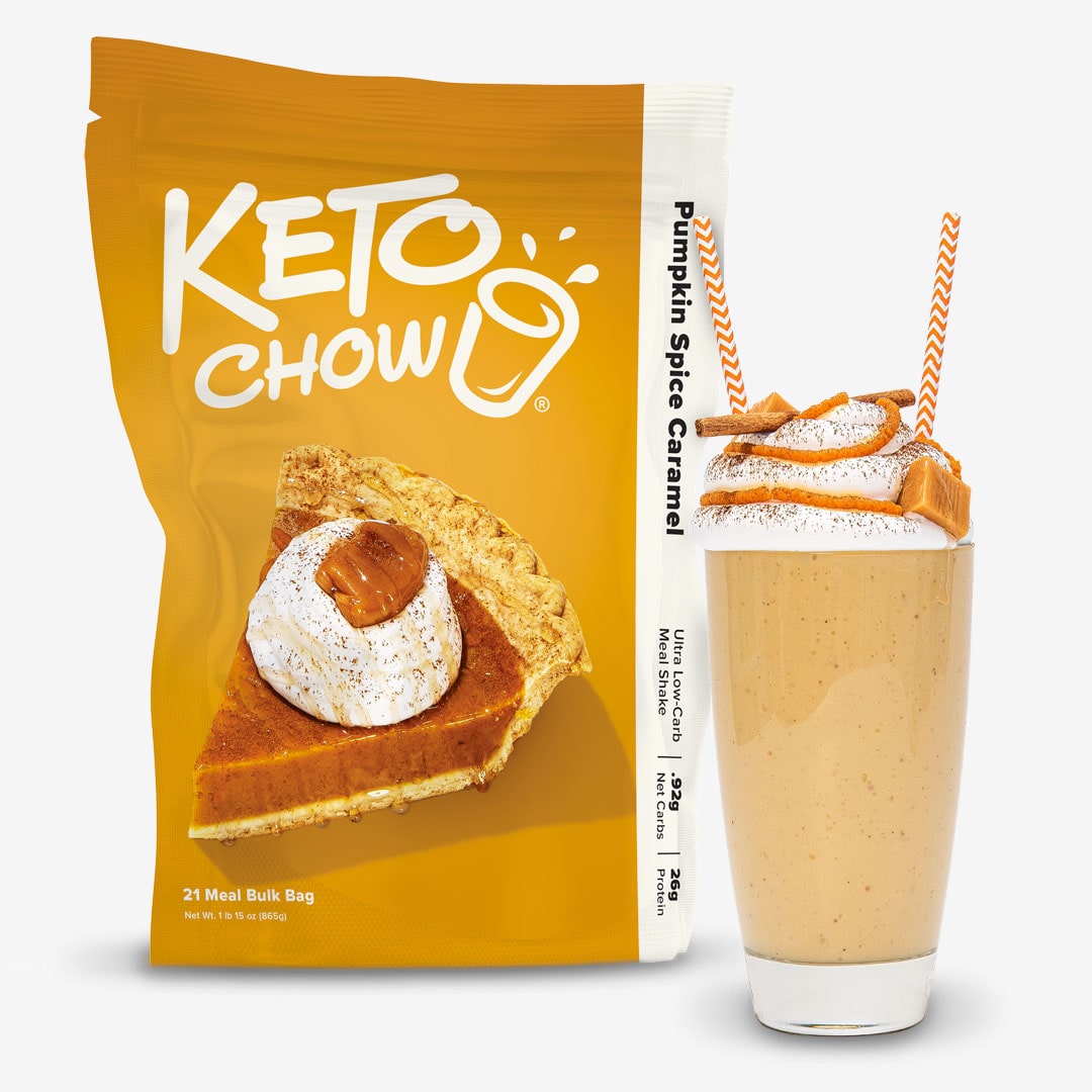 pumpkin spice caramel keto chow 21 meal bulk bag