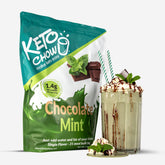 Chocolate Mint Keto Chow bulk bag and shake