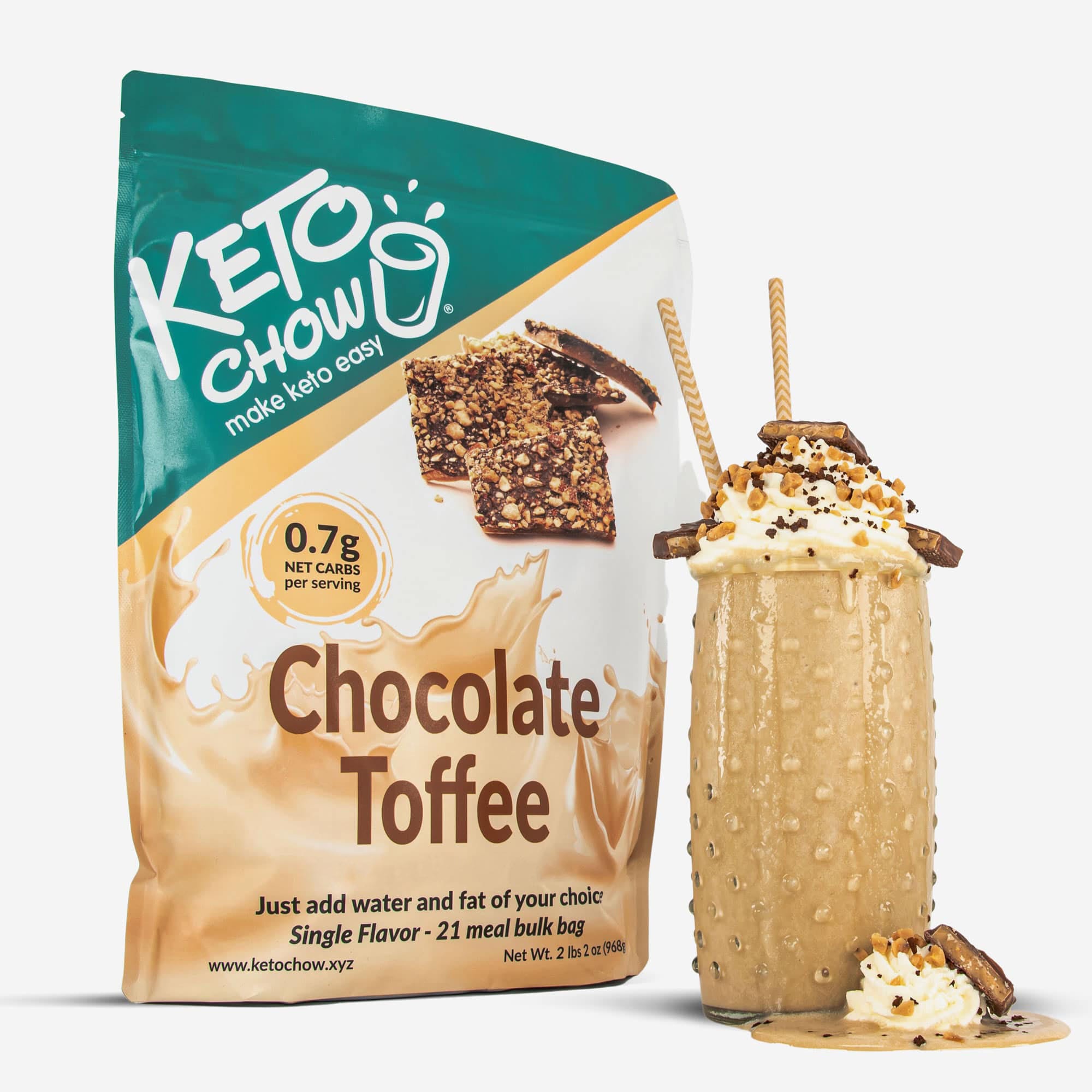Chocolate Toffee Keto Chow Bulk Meal Bag with Shake