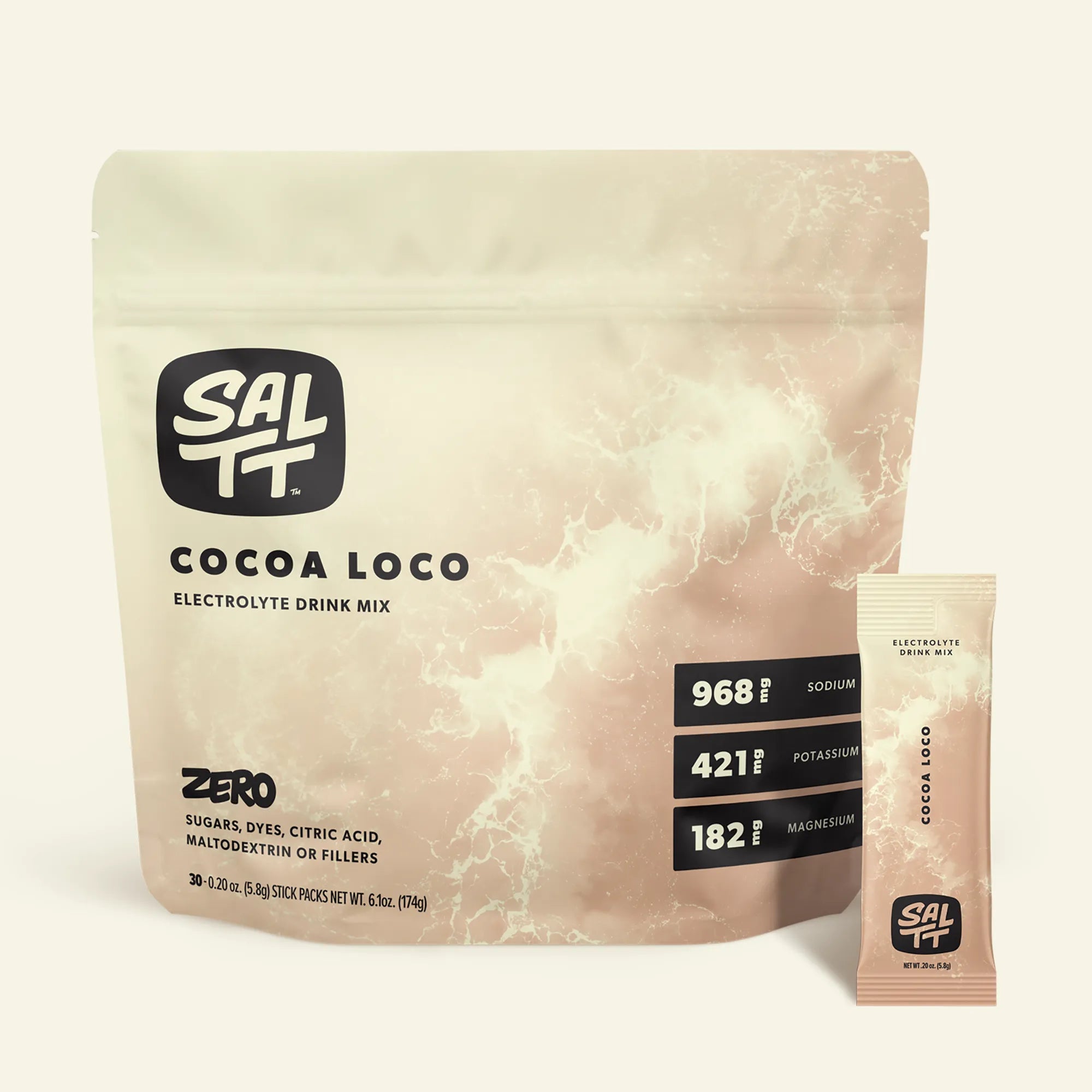 Package Front of 30 Stick Bag of Cocoa Loco
