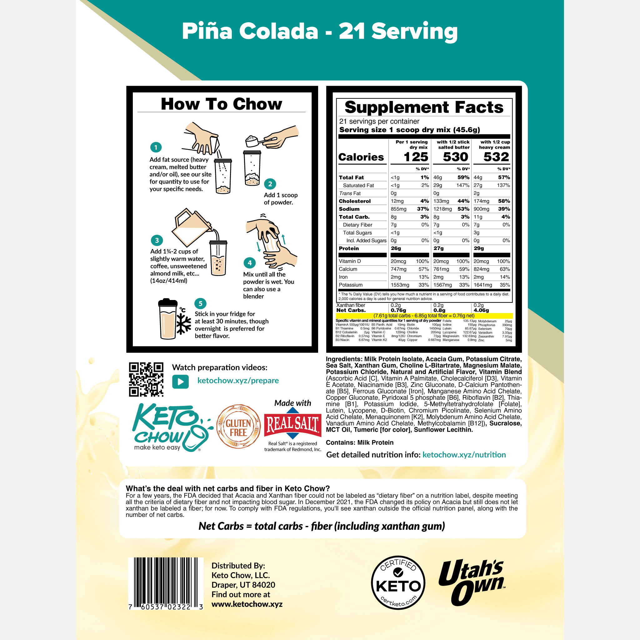 Pina Colada 21 serving package back