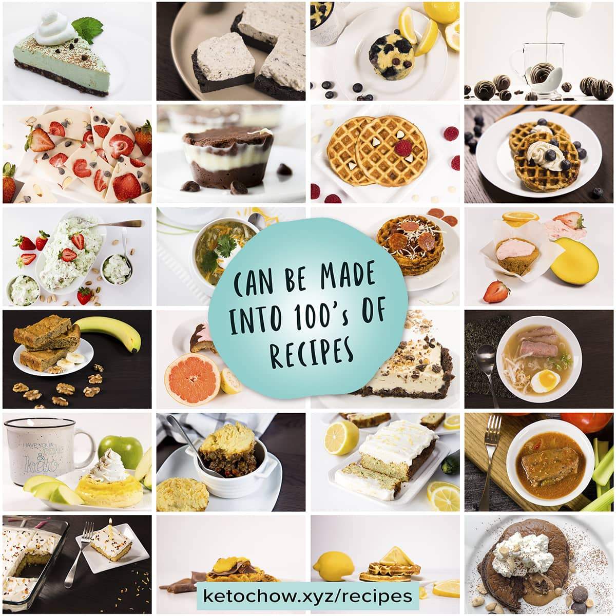 several recipes pictured with the text 