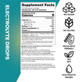 Electrolyte Drops nutrition label. For more info visit ketochow.xyz/nutrition