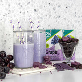 Grape Keto Chow shakes and single meal packets