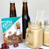 Root Beer Float Keto Chow Single Meal Packet and shake