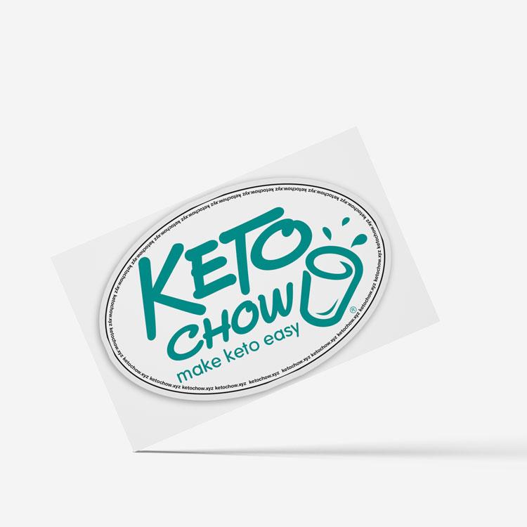 Keto Chow logo on a sticker