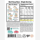 Beef Soup Base nutrition label. For more info visit ketochow.xyz/nutrition
