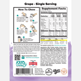 Grape single serving back of package